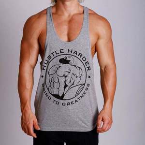 Débardeur de sport pour homme, coupe classique, dos nageur en Y, 100% coton écologique et respirant, avec grande broderie 3D - Product Image 2