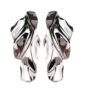 欧美时尚耳钉创意几何金属亮片新款时尚不对称大品牌夸张设计 - Product Image 5