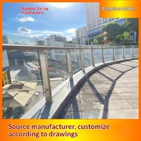 Fabricant de rampes d'escalier pour viaducs, barrières anti-chute personnalisées pour ponts, balustrades en verre trempé en acier inoxydable 304 pour zones panoramiques