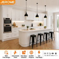 Muebles de Cocina Modernos de PVC Blanco, Diseño Personalizado de Fábrica Jerome, Láminas de Espuma de PVC, Gabinetes con Membrana de PVC