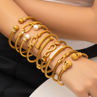 Bracelet en acier titane avec fermoir fer à cheval diamanté, PVD Or 18K, bracelet corde en acier, trèfle à quatre feuilles, bijoux étanches pour femme