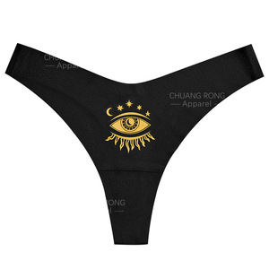 Europeo e americano Sexy divertenti occhi stampati perizoma a vita bassa sottile da donna <span class=keywords><strong>di</strong></span> grandi dimensioni T a forma <span class=keywords><strong>di</strong></span> Yoga Anti-batterico biancheria intima sportiva - Product Image 6