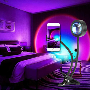 Proyektor Desktop RGB, lampu suasana hati USB pelangi suasana LED suasana matahari terbenam lampu malam dengan klip untuk siaran langsung - Product Image 4