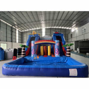 Chi phí hiệu quả đôi Lane trượt nước Combo Inflatable nhà bị trả lại - Product Image 1
