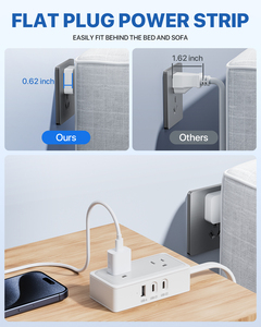 Multiprise de chambre d'étudiant de 1,8 m pour étudiant avec lampe de bureau pour ordinateur portable et mini-réfrigérateur - Product Image 4