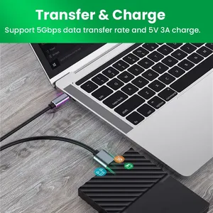 Super Fast 5Gbps <span class=keywords><strong>USB</strong></span> C <span class=keywords><strong>Micro</strong></span> <span class=keywords><strong>B</strong></span> 3,0 Cable Nylon PVC Tipo C Macho <span class=keywords><strong>Micro</strong></span> <span class=keywords><strong>B</strong></span> Macho Extensión para MacBook Laptop Teléfono Transferencia de datos - Product Image 5