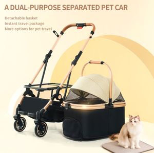 Vente <span class=keywords><strong>en</strong></span> gros de nouveaux chariots de poussette portables pliants pour chiens et chats Voiture de grande capacité durable pour chiens et chats Un clic pour fermer le <span class=keywords><strong>transport</strong></span> - Product Image 4