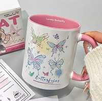 Grande tasse de voyage en céramique blanche de 20 oz avec grande poignée, style oriental, écologique, compatible micro-ondes, pour café, chocolat chaud - Cadeaux de fête et de mariage