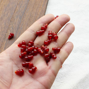 Cuentas <span class=keywords><strong>de</strong></span> ágata roja Jiny en forma <span class=keywords><strong>de</strong></span> calabaza con orificio pasante, cuentas <span class=keywords><strong>de</strong></span> <span class=keywords><strong>jade</strong></span> para oración budista DIY, pulseras culturales y artísticas, accesorios. - Product Image 4