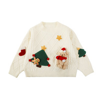 Noël Logo personnalisé hiver nouveau-né bébé garçon pull en tricot pull infantile pull tricoté pull enfants fille haut à manches longues