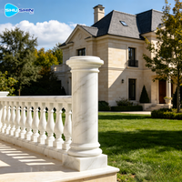 Colonnes en marbre beige naturel du Henan, fabriquées à la main, sur mesure, de luxe, balustres, piliers d'escalier