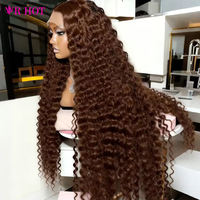 Perruques en cheveux humains bouclés birmans de 38-40 pouces, avec fermeture en dentelle HD 5x5, ondulations profondes, frontale en dentelle 13x4, sans colle, pour femmes noires