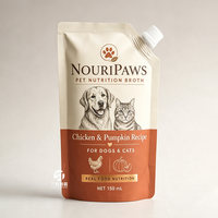 Sachets souples à bec verseur en aluminium de qualité alimentaire, personnalisables, petit MOQ, pour bouillon de viande pour animaux, aliments liquides pour animaux et boissons