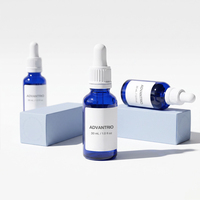 Offre Spéciale – Flacon compte-gouttes rond en verre bleu de 30 ml, inviolable, pour huiles essentielles et sérums de soin