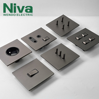 Prise murale standard britannique Niva 13A 220V en cuivre et laiton, 2 prises, installation facile, USB Type C pour la maison, le bureau, l'hôtel