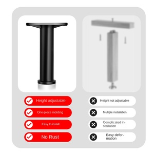 Hiện Đại Đơn Giản Thiết Kế Có Thể Điều Chỉnh Chiều Cao Kính Thiên Văn Đồ Nội Thất Màu Đen Chân Cho Sofa Bảng Tủ Bàn Cà Phê Giường Hỗ Trợ - Product Image 4