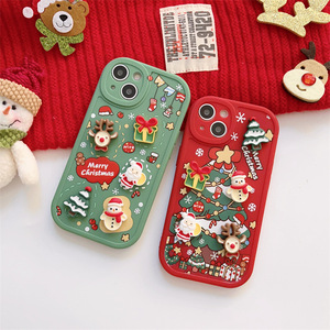 Nueva funda de teléfono 3D Cute Kawaii Mirror Christmas para <span class=keywords><strong>iPhone</strong></span> <span class=keywords><strong>XR</strong></span> 11 12 13 14 15 Pro Max - Product Image 1