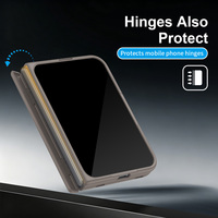 Étui de téléphone pliable avec verre trempé, sangle élastique pour poignet, béquille, protection antichoc pour iPhone Duo