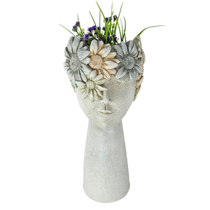 Nouvelle Arrivée Usine : Pot <span class=keywords><strong>de</strong></span> Fleurs <span class=keywords><strong>en</strong></span> Résine <span class=keywords><strong>Tête</strong></span> <span class=keywords><strong>Humaine</strong></span>, Sculpture Florale Nordique, <span class=keywords><strong>Vase</strong></span> Décoratif pour Jardin Intérieur et Maison - Product Image 2