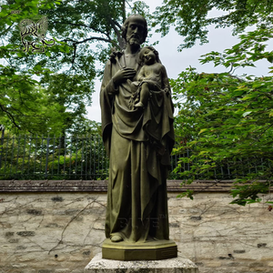 Escultura Religiosa Católica de Tamaño Real Hecha a Medida, Estatua de Bronce de San José Sosteniendo al Niño <span class=keywords><strong>Jesús</strong></span> para Iglesia - Product Image 1