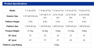 Échafaudage télescopique en aluminium 230 kg 3,3 m 4,4 m 5,5 m 6,1 m 8,2 m Plateforme de travail Échafaudage industriel léger pliable - Product Image 6