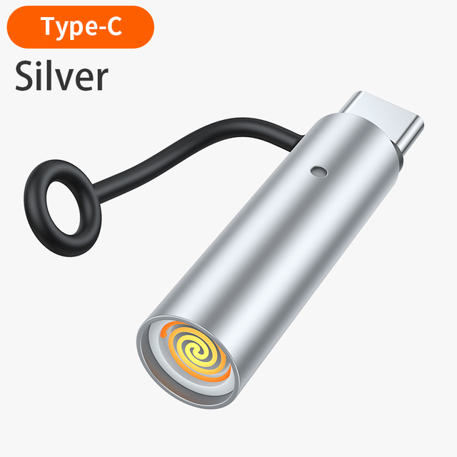USB C Mini Electric Lighter for Phone- Plug in Phone and Blow to Work-Mobile Cigarette Coil Lighter  Flameless Windproof