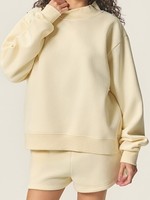 Ensemble deux pièces pour femmes, sweat-shirt à col montant oversize en molleton de style universitaire, manches longues en coton, logo personnalisé, short