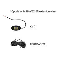 10 pods de lumières LED de voiture 6000K, contrôle intelligent par application, synchronisation musicale, flexibles et étanches