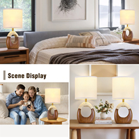 Lampe de chevet/de table LED en résine DC/AC moderne haut de gamme et écologique avec base E26 pour chambre à coucher, bureau et hôtel