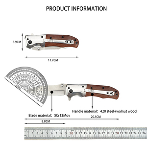 Couteau pliant DA51, couteau de poche industriel EDC, outil de camping en plein air, manche en bois, couteau à légumes/fruits, fabrication OEM, lame 5Cr13Mov - Product Image 6