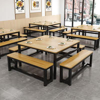 Tables et chaises de cantine scolaire rectangulaires personnalisées pour un design moderne, durables et résistantes