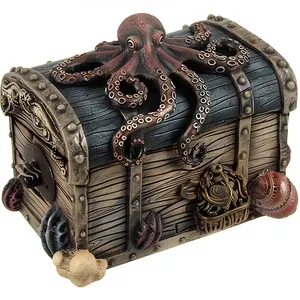 Einzigartige neue Heimdekoration DND-Zierbox individuelles Handwerk kreatives Design Harz Mini-Oktopus Piraten-Schatzkiste