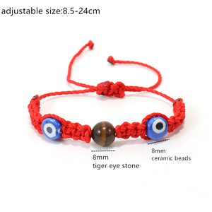 <span class=keywords><strong>Pulsera</strong></span> de Hilo Rojo para Bebés, Joyería de Protección, Hecha a Mano, con Piedra de Ojo de Tigre, Pulseras de Ojo Turco para Regalo de Bebé - Product Image 6