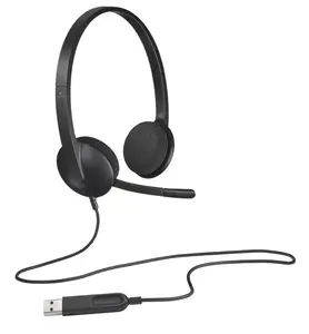 Logitechขายส่งH340สเตอริโอUsbชุดหูฟังคอมพิวเตอร์สำหรับสำนักงานการศึกษาชุดหูฟังซัพพลายเออร์