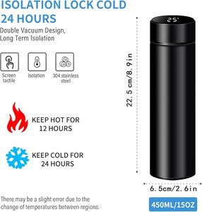 Custom Logo Smart Water <b>Bottle</b> Stainless Steel Vacuum <b>Flask</b>,Travel Mug with Smart LCD Touch Screen, Keep Hot or Cold - Product Image 4