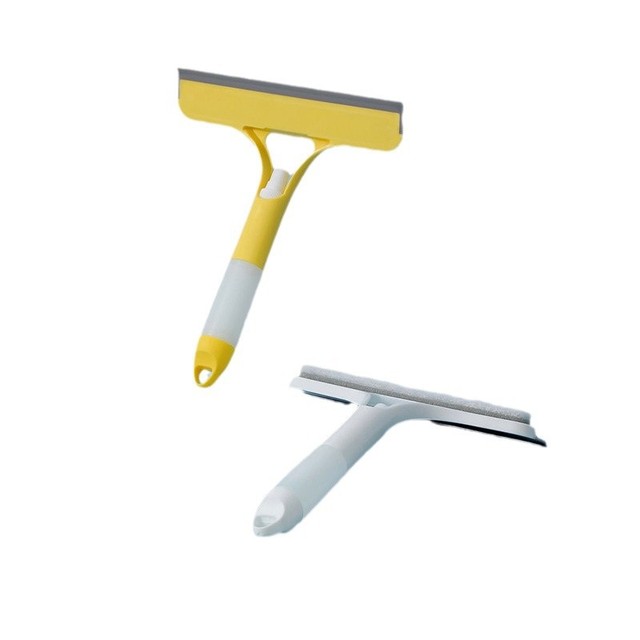 Plastic Magic 3-in-1 Multi-Functional Spray Water Scraper Cleaning Brush for Bathroom Mirror and Window Glass