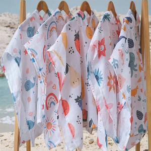 Poncho à capuche en mousseline <span class=keywords><strong>de</strong></span> coton biologique <span class=keywords><strong>Serviette</strong></span> <span class=keywords><strong>de</strong></span> bain douce et écologique pour bébé pour enfants - Product Image 4