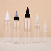 Bouteilles en plastique PET personnalisables en gros de 50 ml, 250 ml, 8 oz, 100 ml avec bouchons torsadés et applicateur d'encre pour huile capillaire