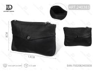 Portamonete in Vera Pelle con Doppia Cerniera, Grande 7 Pollici, Portafoglio Minimalista Unisex con Chiusura a Lucchetto, Design Solido - Product Image 1