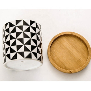 幾何学模様艶をかけられたプランターセラミック多肉植物ポットセラミック植木鉢卸売 - Product Image 4