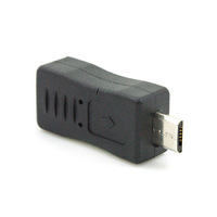 Microusb a Mini adaptador USB para carga y transferencia de datos, negro, macho a hembra, venta al por mayor