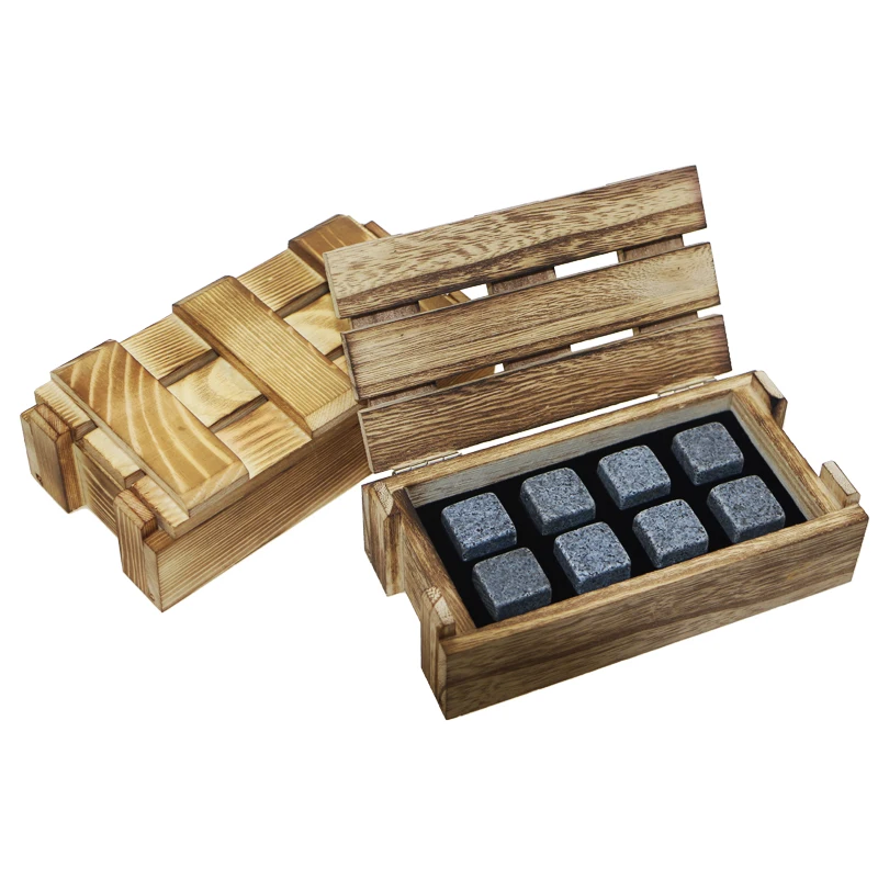 Amazon best seller whisky ice stone granite whiskey stones in wooden box