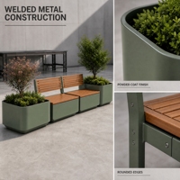 Rak Tanam Tanaman Dalam Ruangan Untuk Lanskap Perkotaan Dengan Drainase Dasar, Roda Tersembunyi, Dan Modul Kustom