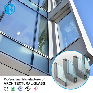 Verre isolant trempé <span class=keywords><strong>sur</strong></span> <span class=keywords><strong>mesure</strong></span> de haute qualité pour balcon extérieur en aluminium à pont thermique et salle de bain scellée - Product Image 2