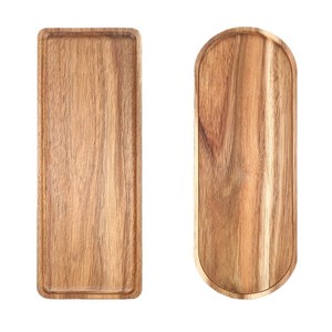 Cross-border acacia wood <b>trays</b>, fruit <b>trays</b>, tableware <b>trays</b>, steak and pizza food plates, <b>dinner</b> plates, oval teacup <b>trays</b> - Product Image 2