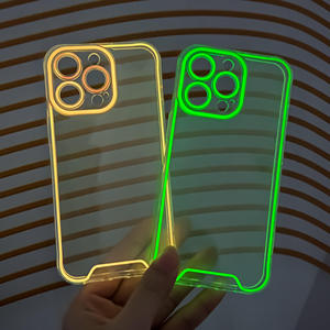 Capa de Telefone Luminosa em TPU Macio para iPhone 15 14 13 Fluorescente Neon Acessórios para iPhone 15 16 17 Pro - Product Image 3