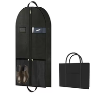 Sac de voyage pliable non tissé, recyclable, anti-poussière, avec poches pour chaussures, fenêtre d'identification, suspendable, résistant à l'eau, grande capacité