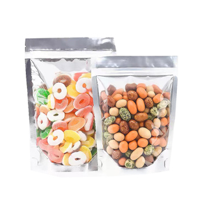 Custom Packaging Pouch Full Print Mini Vacuum Seal Stand up Window Ziplock Red White Clear Plastic Bag for Beef Jerky - Product Image 1