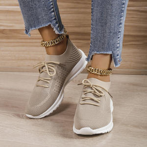 New Fashion A Women Plus Size Wedge Platform Sneakers <span class=keywords><strong>scarpe</strong></span> sportive Casual <span class=keywords><strong>stringate</strong></span> Mesh <span class=keywords><strong>scarpe</strong></span> vulcanizzate da donna traspiranti - Product Image 6