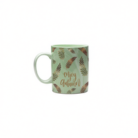 Mug en céramique sublimé moderne et contemporain, motif feuilles d'automne, compatible lave-vaisselle et micro-ondes, cadeau d'affaires, coffret cadeau, marque blanche